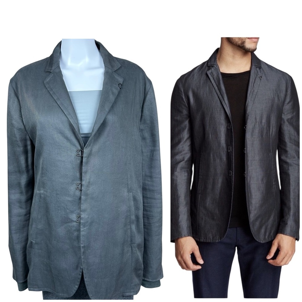 John Varvatos Collection Hook and Bar Linen Blend Jacket Blazer US 40 / EU 50